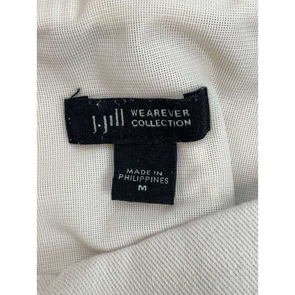 J Jill Pants Womens Medium White Cotton Blend Stretch Pull On Cuffedu - Picture 3 of 6